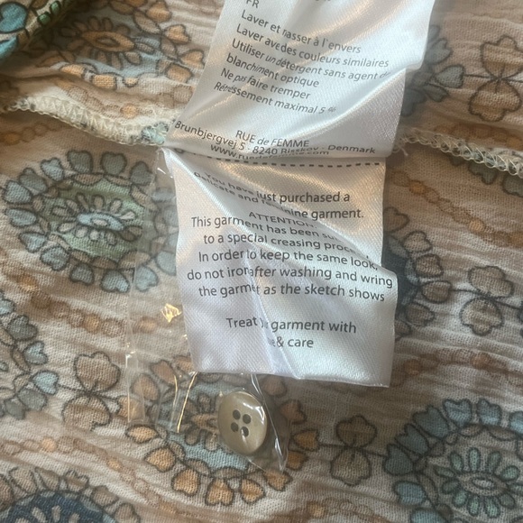 Rue de Femme Caftan Long Maxi Dress Double Front Slit Sand L V-Neck Pockets - Picture 13 of 16